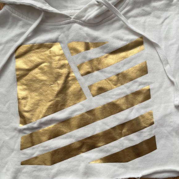 NEW POPULAR DEMAND ZUMIEZ GOLD CROPPED HOODIE SZ S - Picture 2 of 7